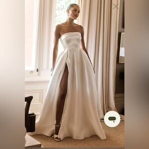 Meshki Eileen Strapless Wedding Satin Dress